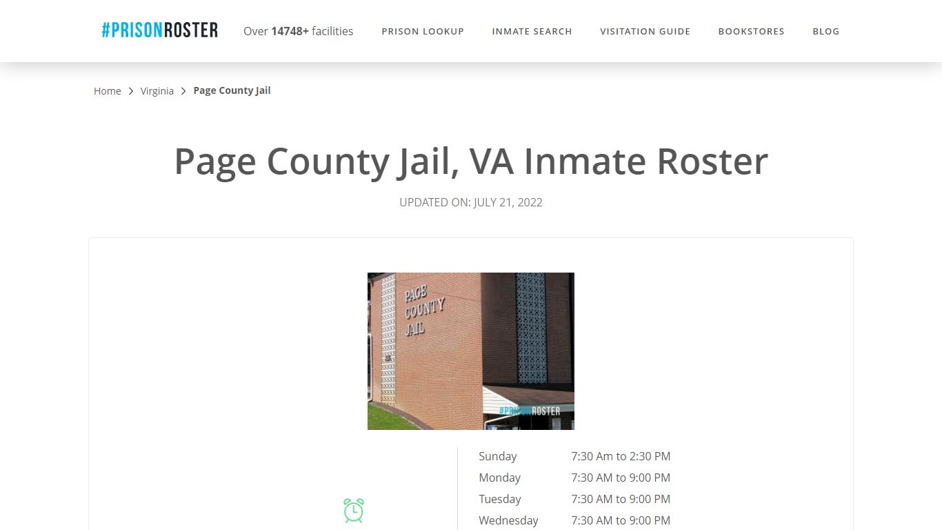 Page County Jail, VA Inmate Roster - Prisonroster